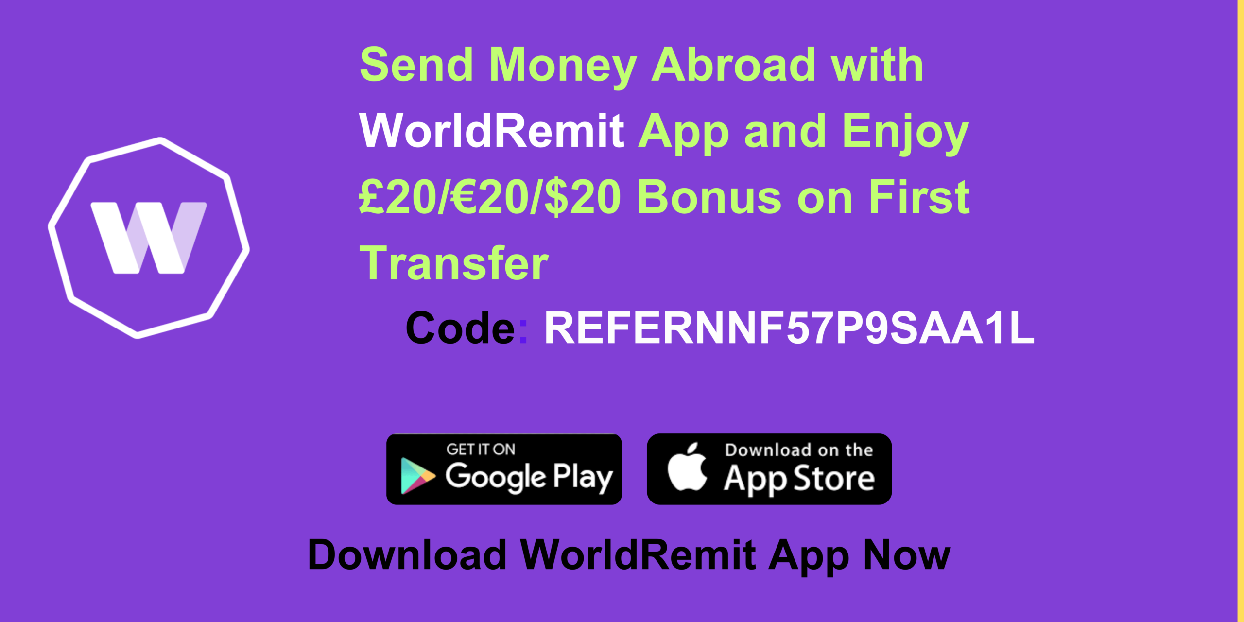 WorldRemit Promo Code for First Time Users: Get £20, €20 or $20 Bonus
